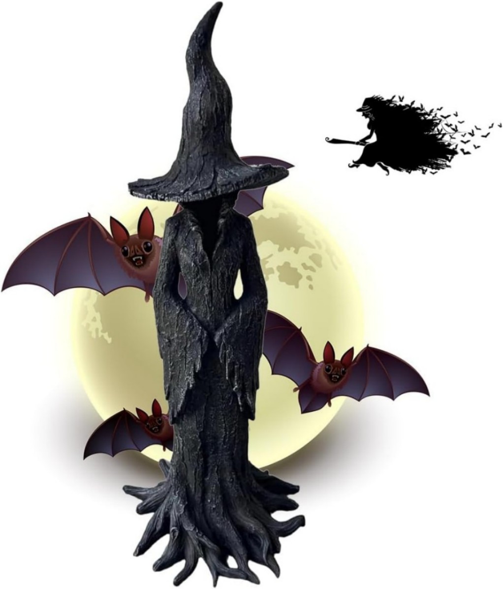 1 Pack Cracker Barrel Tree Witch Statue 2025 30 cm Halloween Decor – New in Box