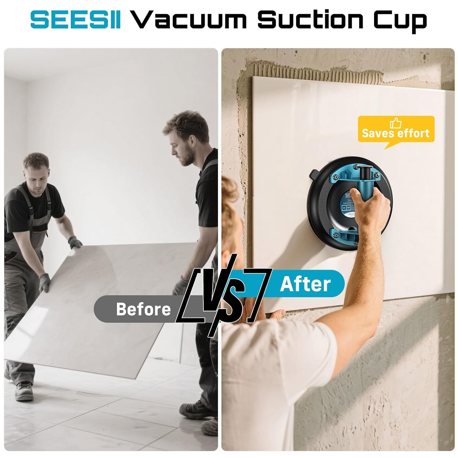 SEESII 8″ Glass Suction Cups,2 Pack Suction Cups for Glass Suction Cups to Lift