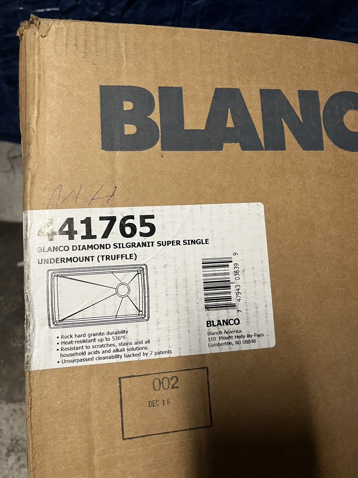Blanco 441767 Diamond 33-1/2″ Undermount Single Basin SILGRANIT – Truffle