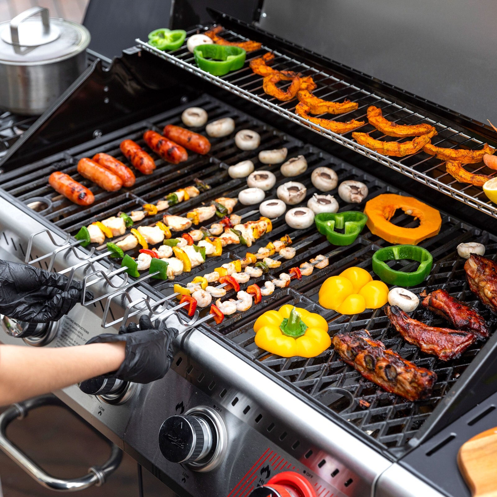 Royal Gourmet Deluxe 5-Burner Gas Grill with Sear Burner and Side Burner Grey