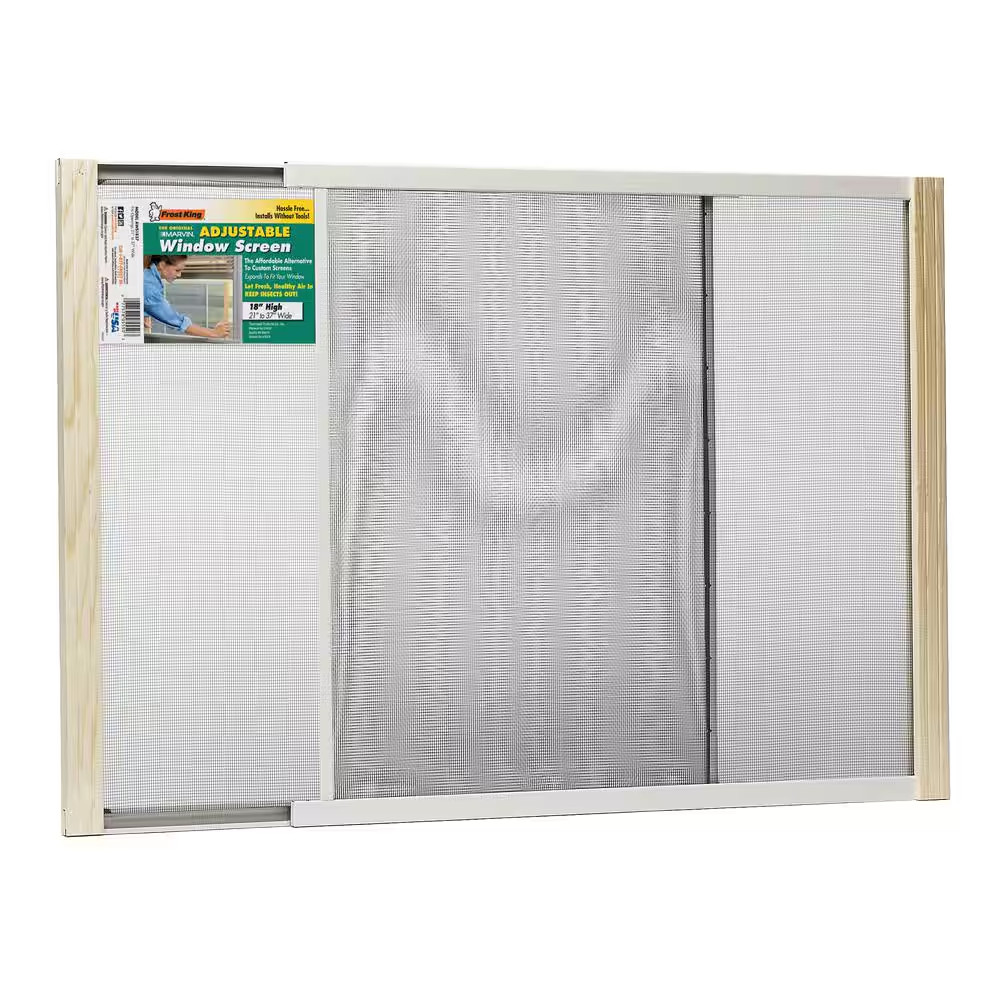 21 – 37 In. W X 18 In. H Clear Wood Frame Adjustable Window Screen