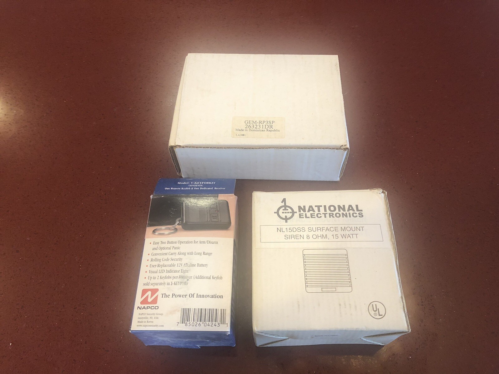 NAPCO GEM-RP3SP 263231DR Gemini Keypad /w V-KEYFOBKIT Remote & NL15DSS Siren