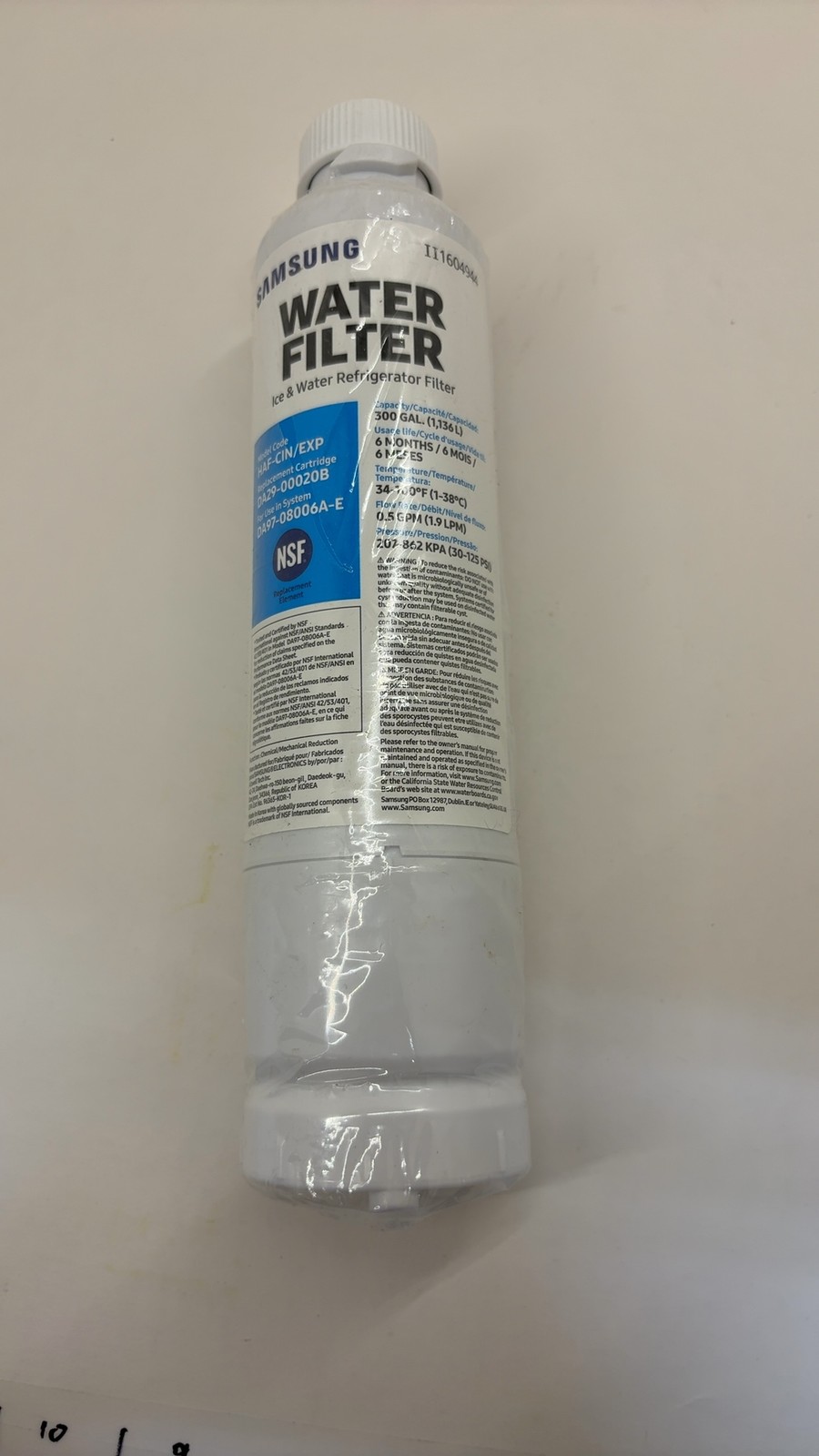 Water Filter for Select Samsung Refrigerators – White