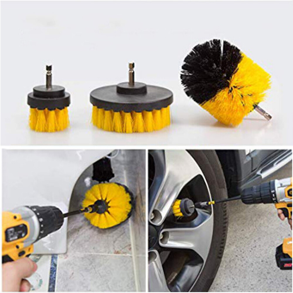 4PC Drill Brush Set Power Scrubber Drill Attachments Carpet Tile Grout Cleaning
