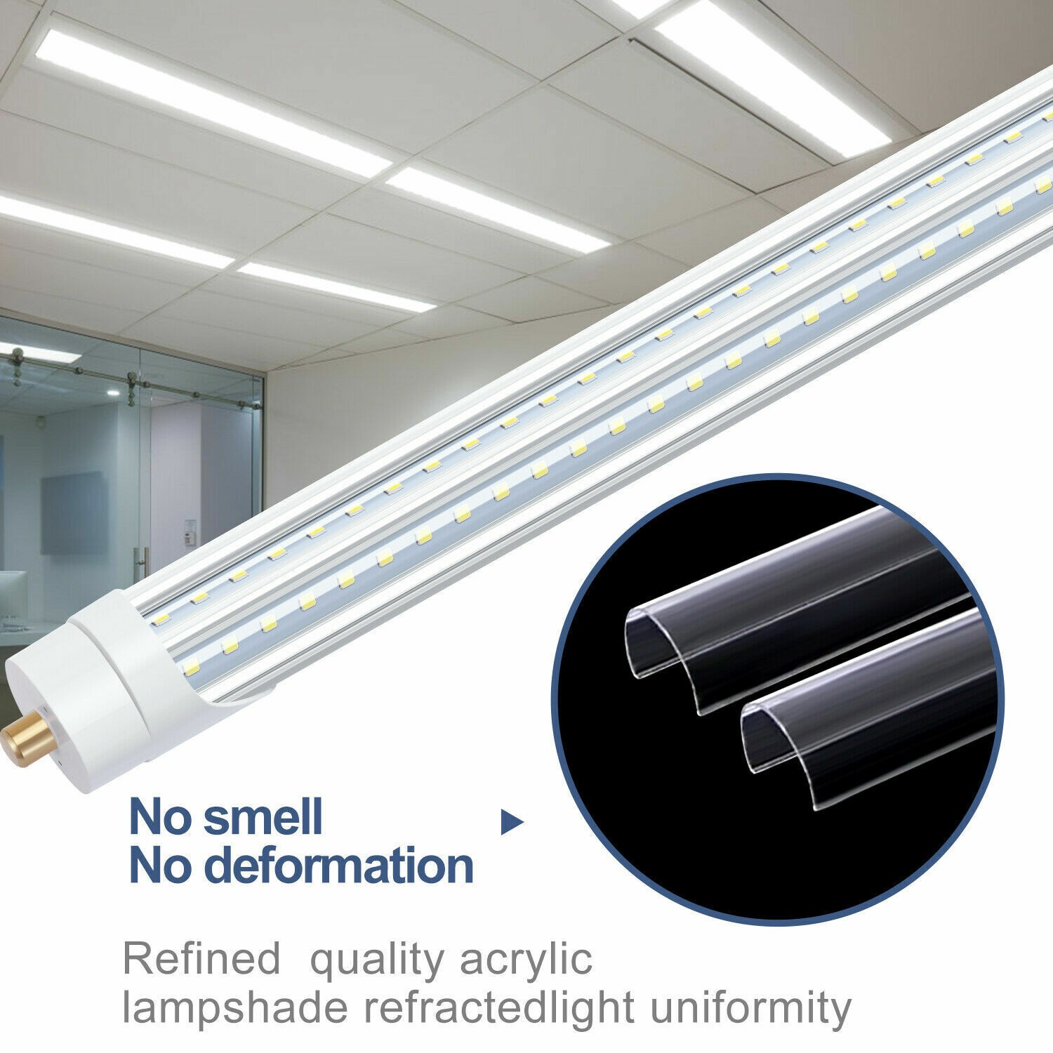 90W 8FT Led Tube Light Bulbs FA8 8 Foot Led Shop Light 65W 45W T8 T12 Single Pin
