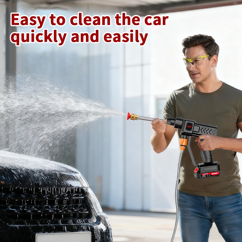 Portable Cordless Electric High Pressure Water Spray Gun Car Washer Cleaner Tool