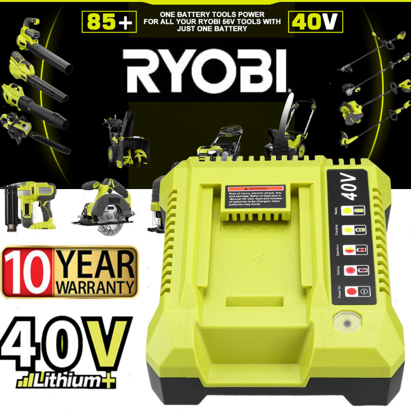 8.0Ah Battery 40 Volt for Ryobi 40V Lithium OP40602 Battery with LED / Charger