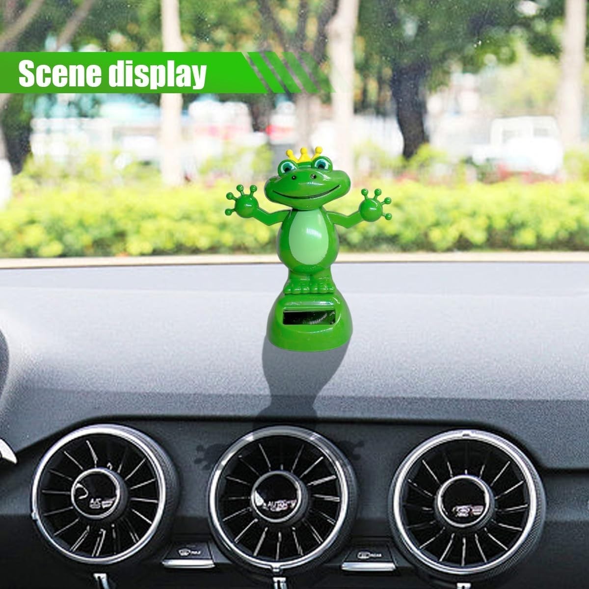 Adorable Solar-Powered Frog Car Decoration – Compact 4.17 inch Funny Accessory