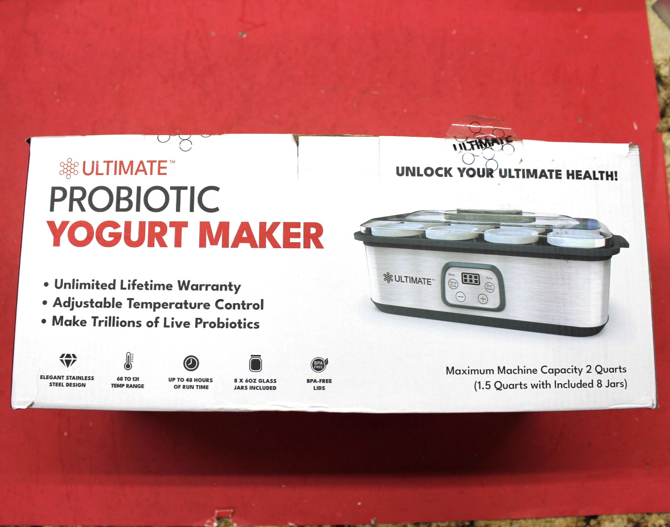Ultimate Probiotic Yogurt Maker Adjustable Temperature & Time Control, 8 Jars