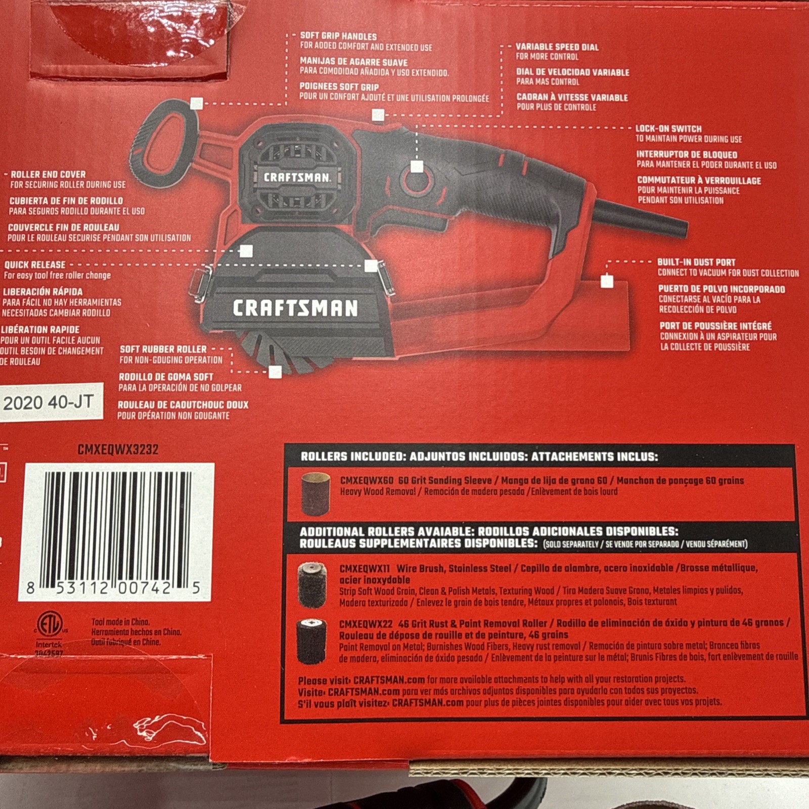 CRAFTSMAN Restorer Drum Sander Paint Finish Removal Dust Management Port