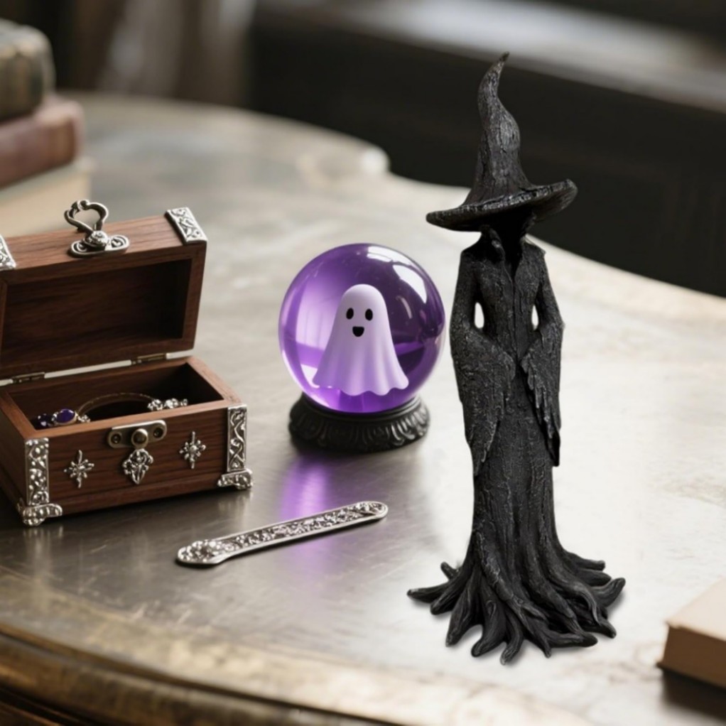 1 Pack Cracker Barrel Tree Witch Statue 2025 30 cm Halloween Decor – New in Box