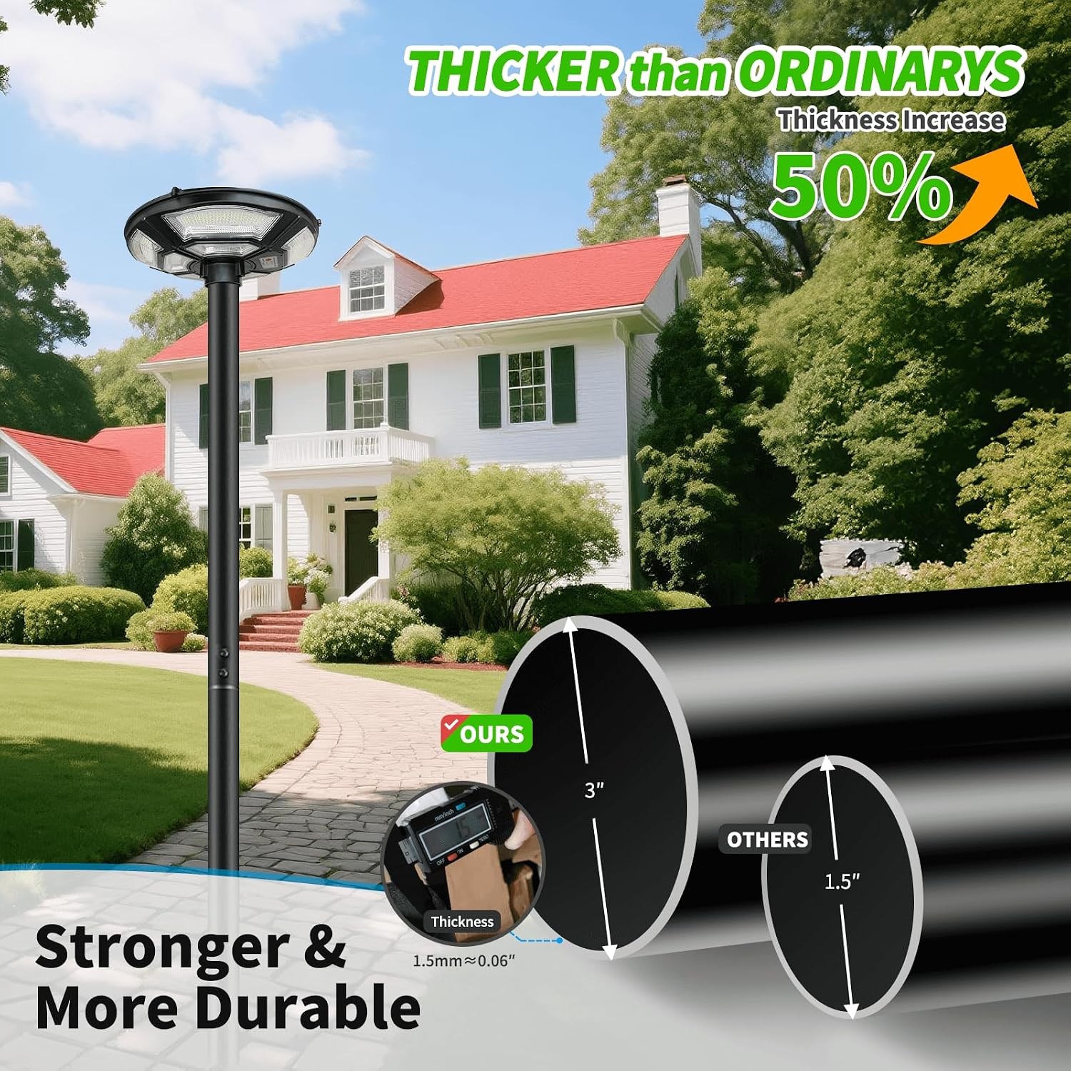 10′ Galvanized Steel Outdoor Street Light Pole