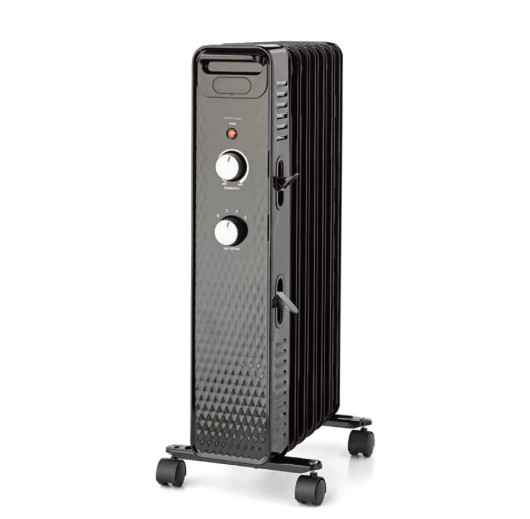 1500W Mainstays Mechanical Oil Filled Electric Radiator Space Heater Black White
