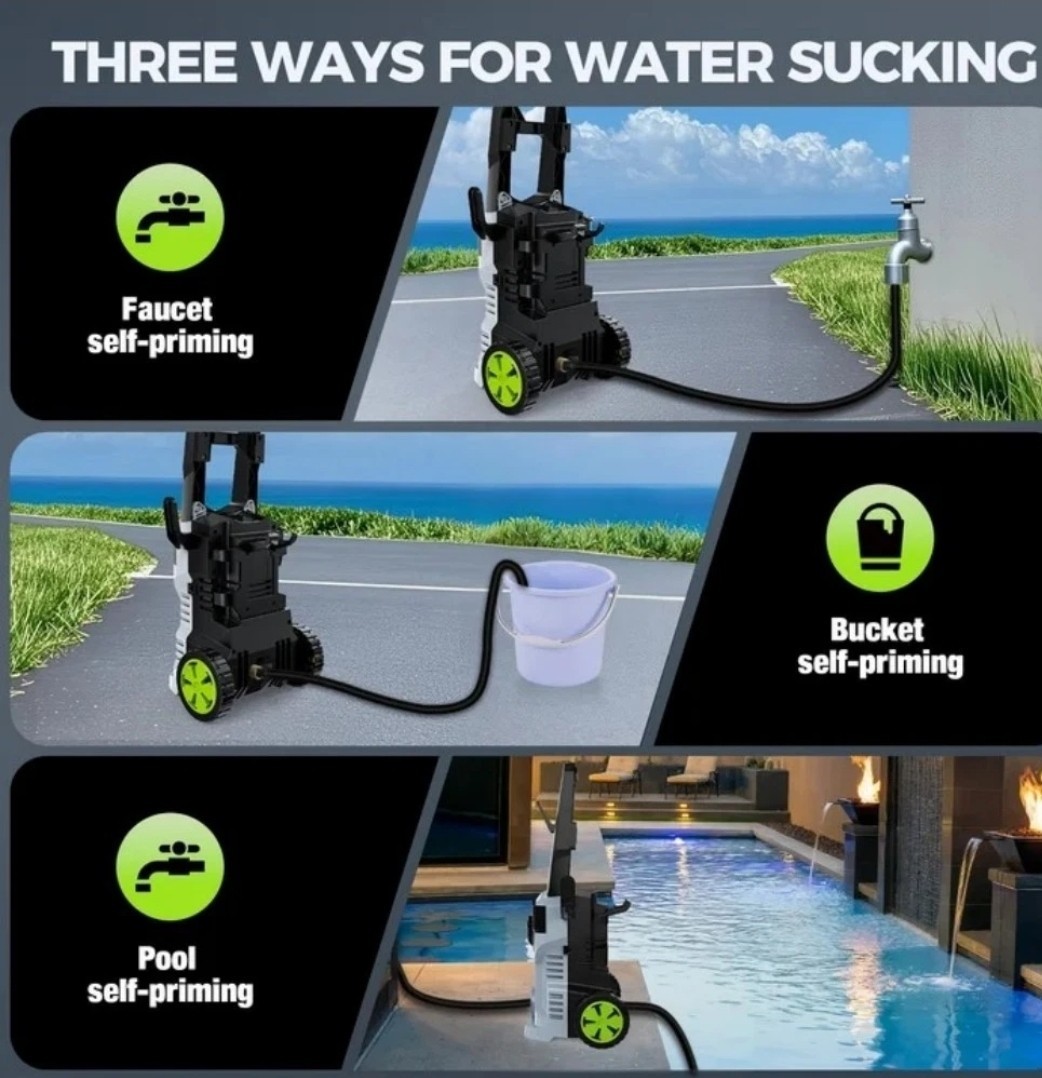 5000PSI Electric Pressure Washer Max 3.0GPM Portable Power Washer 4 Quick Nozzle