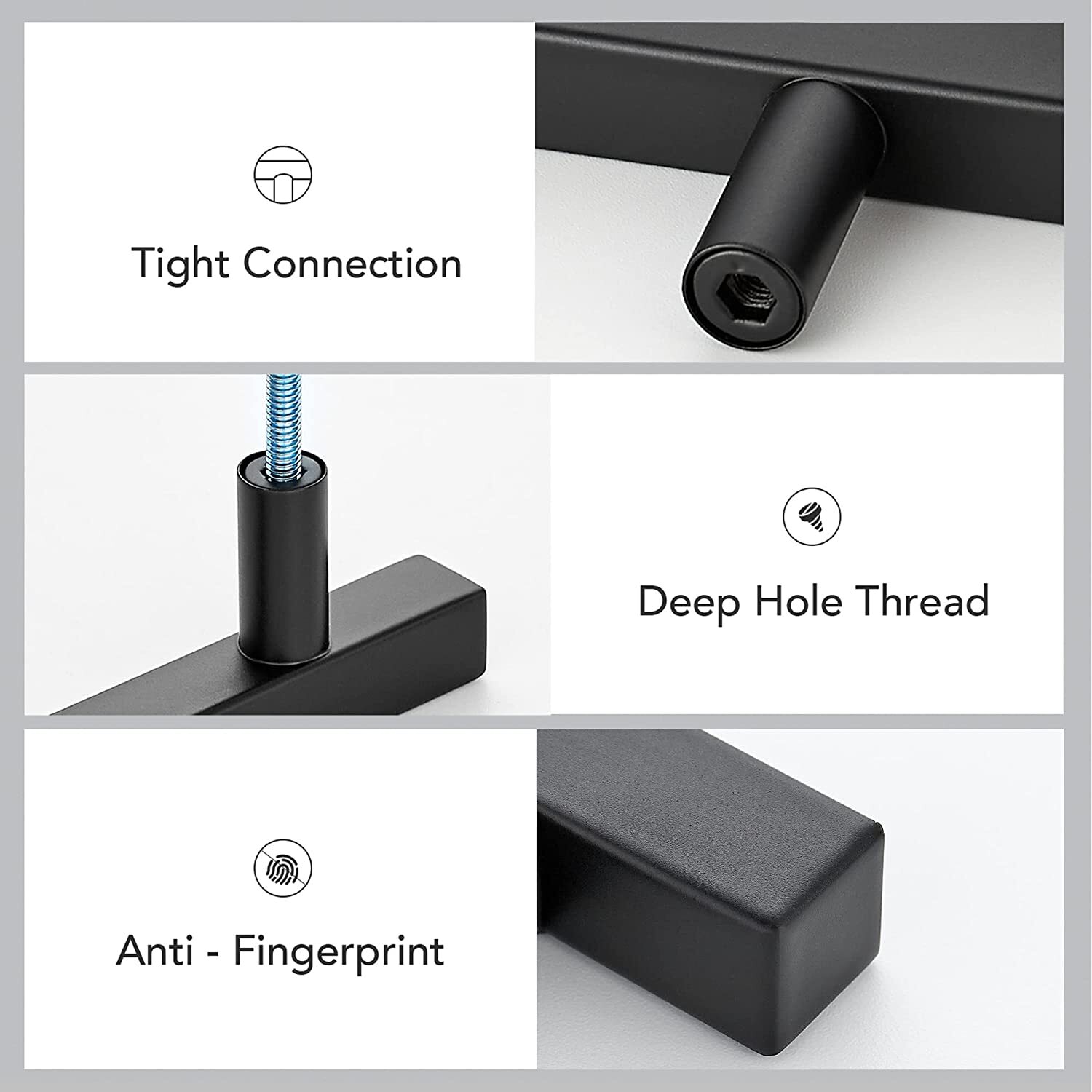 30Pack Matte Black Kitchen Cabinet Pulls Stainless Steel Drawer T Bar Handles US