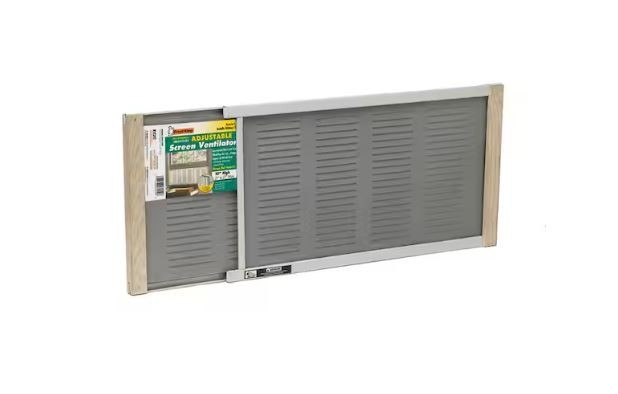 37 in. x 10 in. Grey Aluminum Adjustable Screen Ventilator