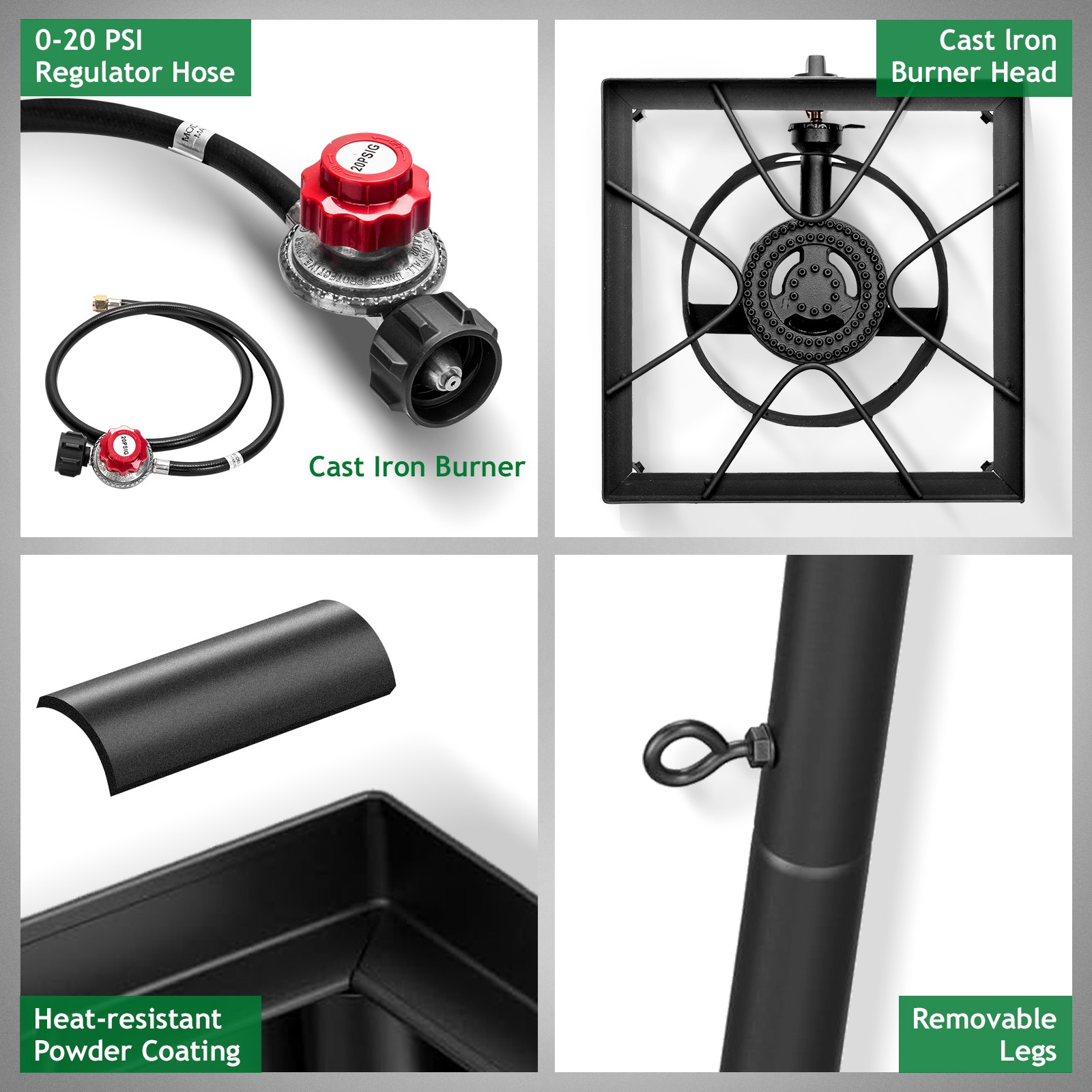 Portable Outdoor Propane 75,000-BTU Single Burner Camping Stove Party BBQ Grill