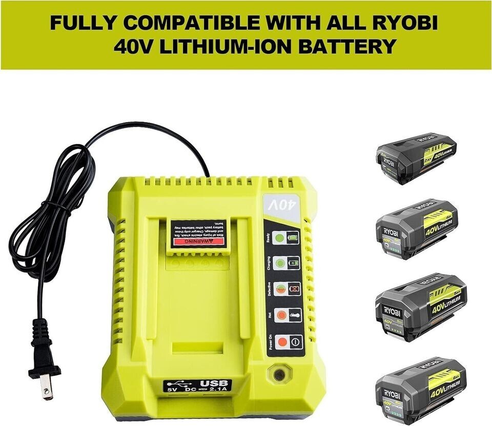 Replacement for Ryobi OP401 40Volt Lithium-Ion Rapid Battery Charger OP4015 NEW