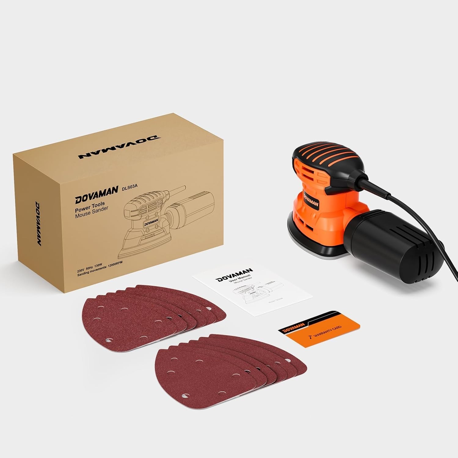 130W Detail Sander, 12000RPM Palm Sander Tool, Dust Collection System, 12PCS …