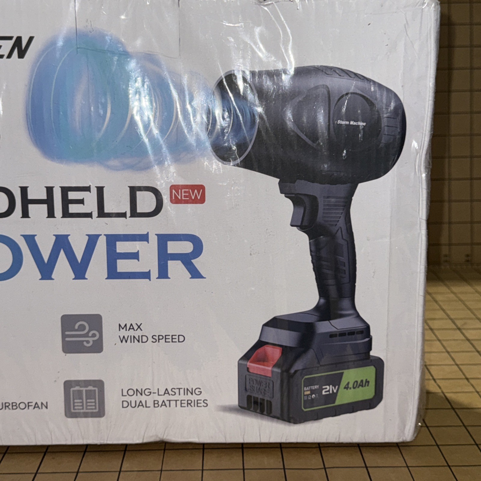 YUQUESEN Cordless Leaf Blower-21V Electric Handheld 2 Batteries DAMAGED SEALING