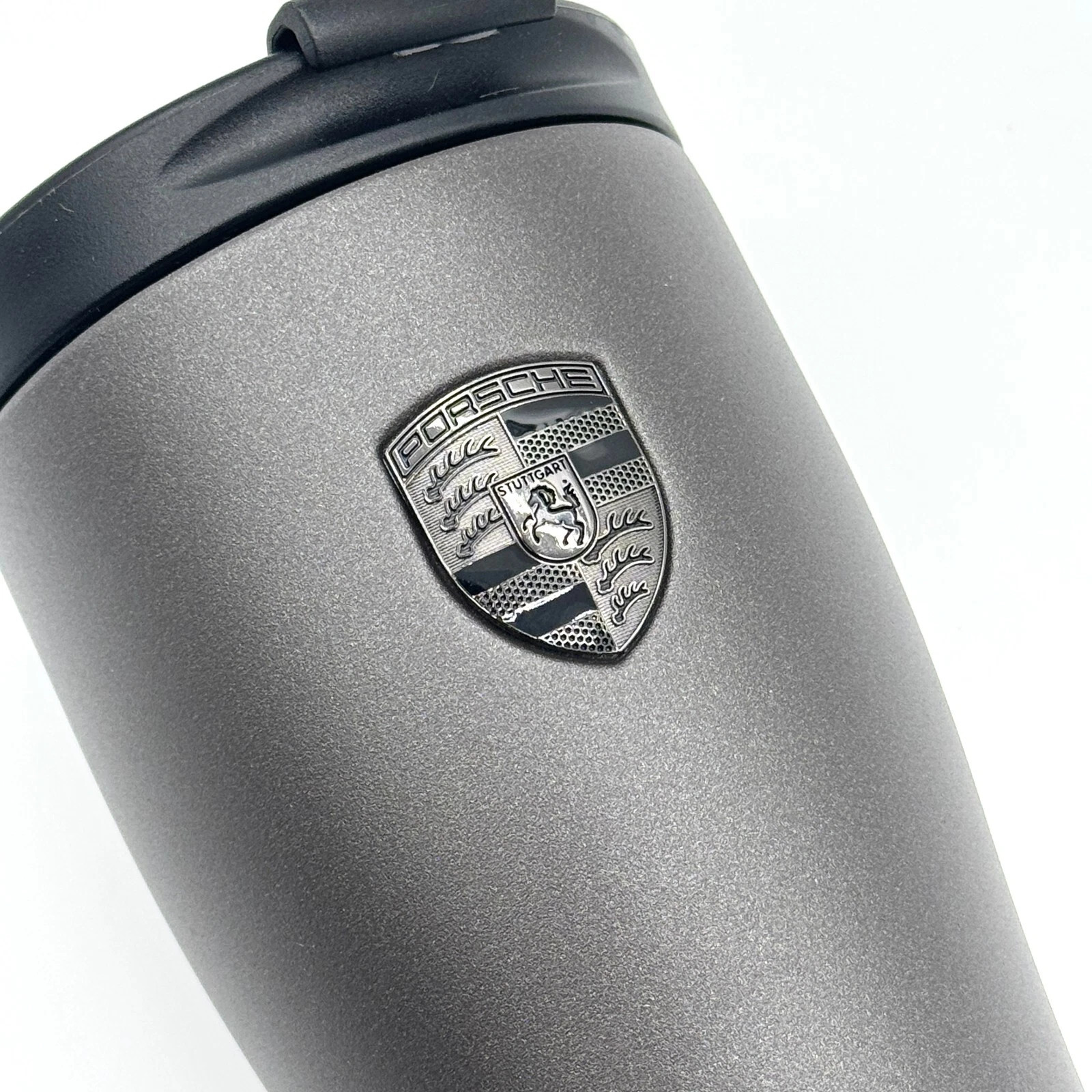 1x Porsche Thermal Mug Matte Black | 450ml (15 fl oz) Stainless Steel Travel Cup
