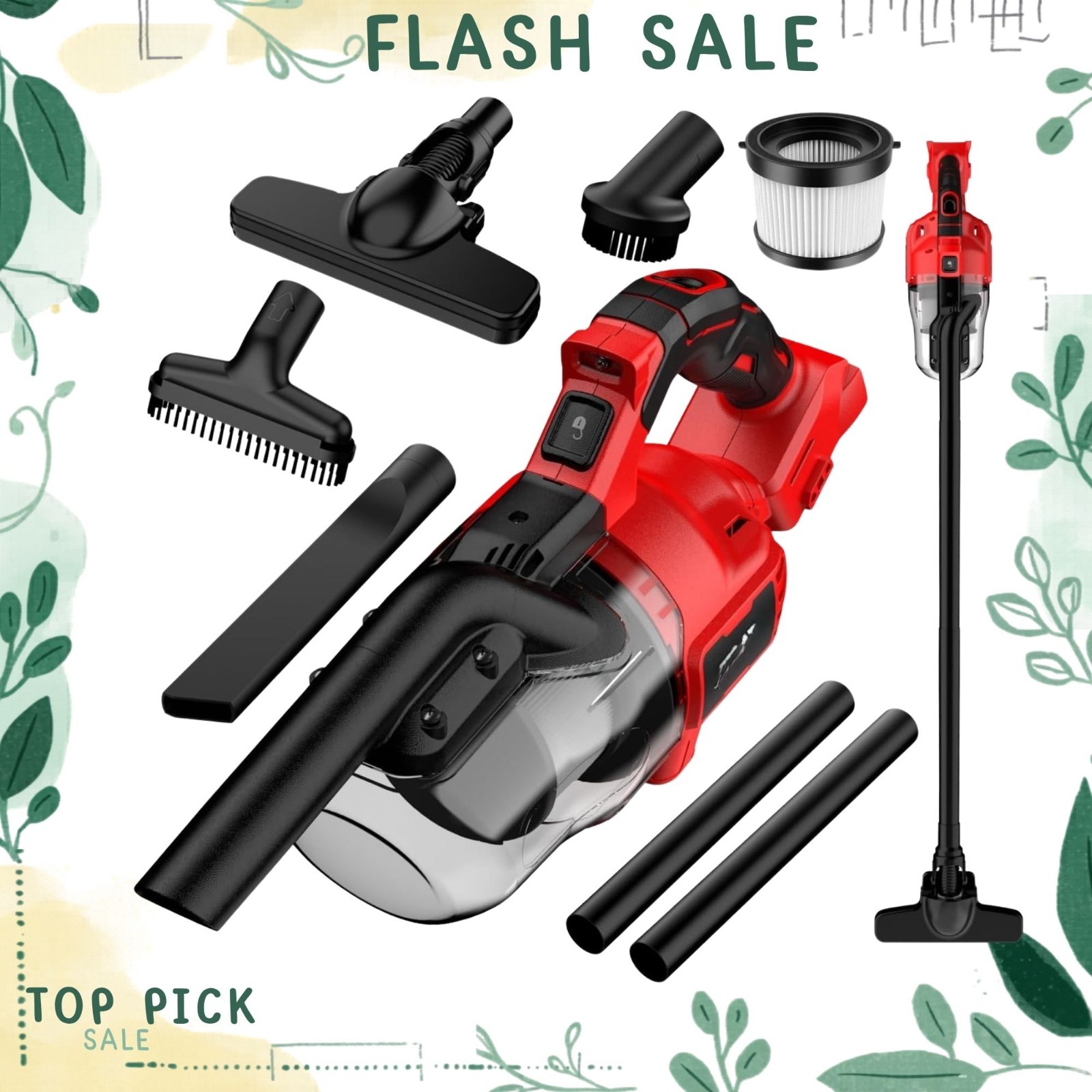 NEW Cordless 5 in 1 Handheld Electric Vacuum Cleaner 500W 46 CFM Tool Only
