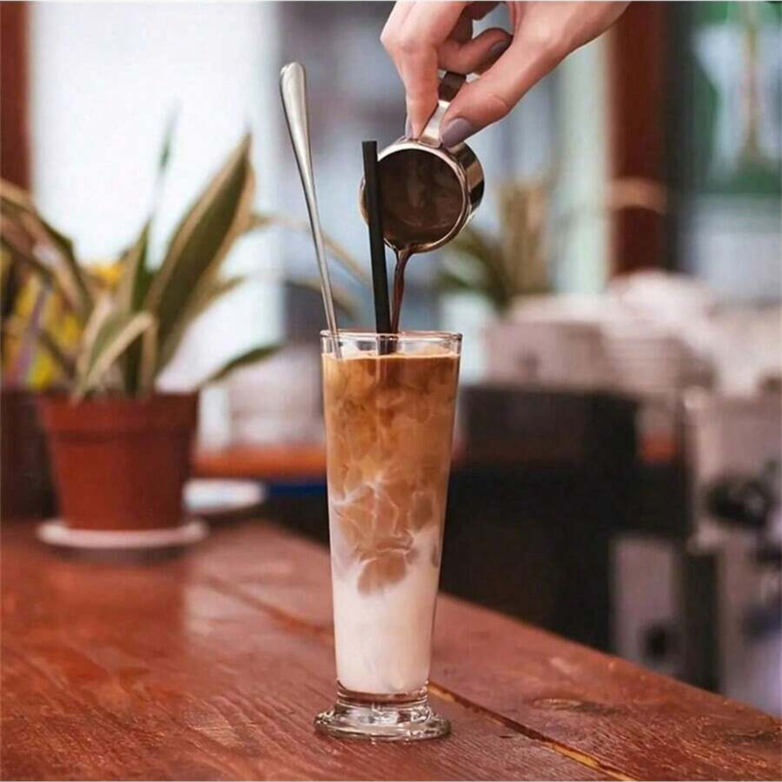 4/8pcs 7.5″ Stainless Steel Mixing Spoons Long Handle Iced Tea & Ice Cream Spoon