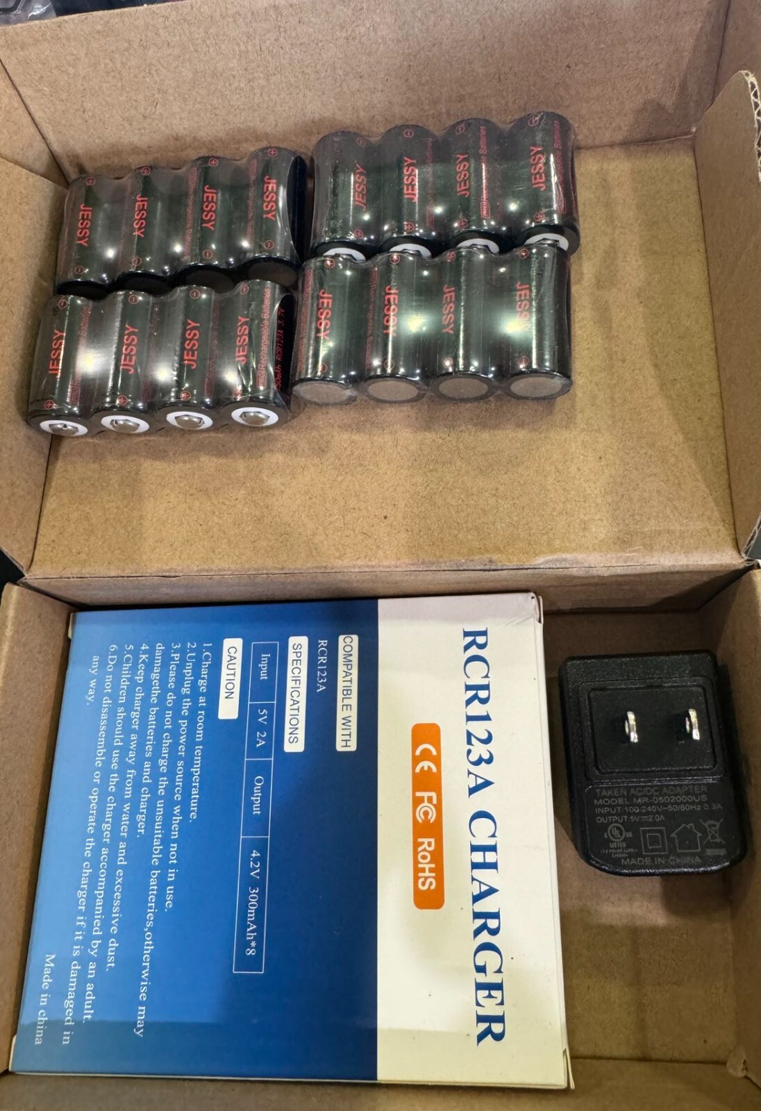 JESSY 16 Pack CR123A Lithium Batteries, 3.7V Rechargeable Batteries for Arlo Wir