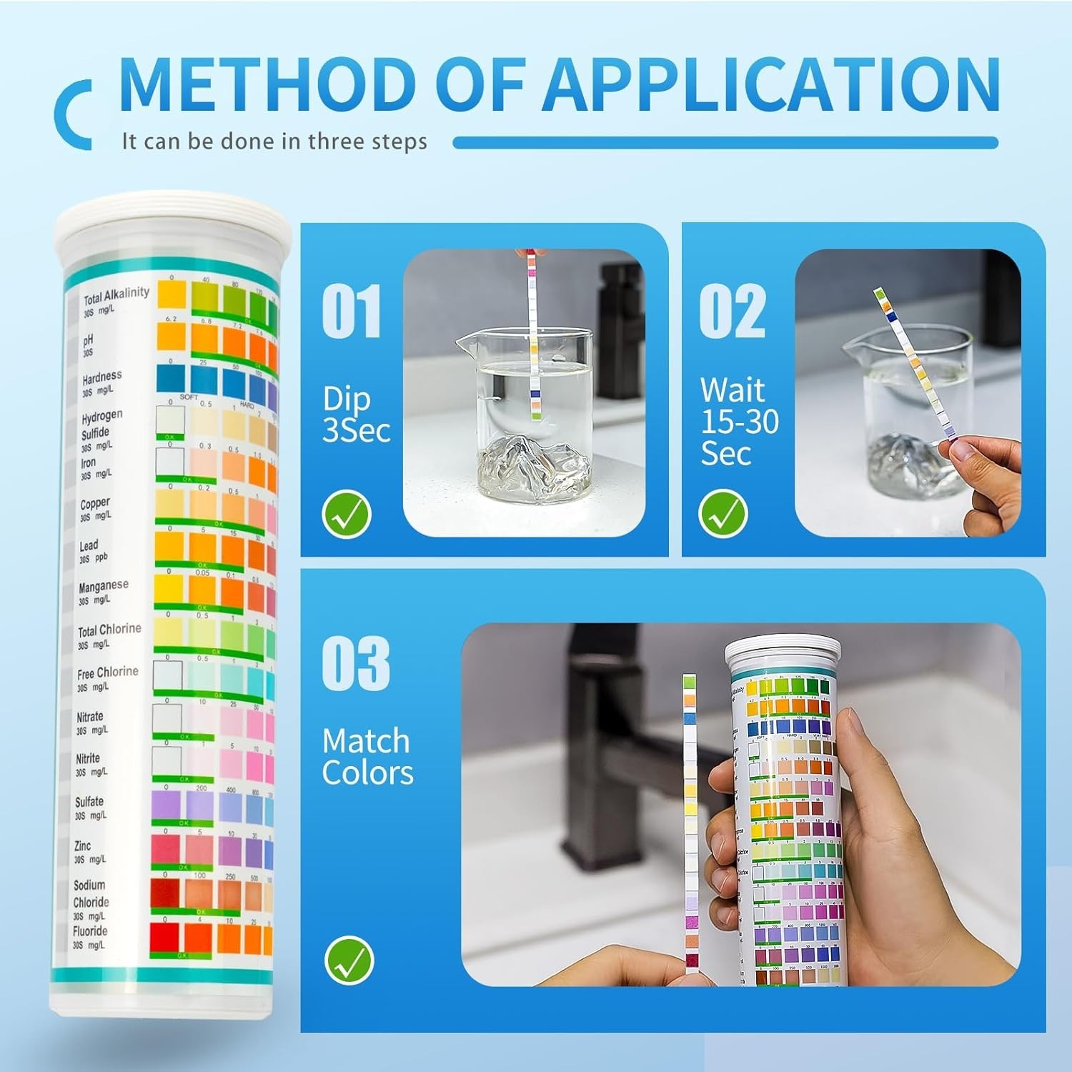 20 in 1 Complete Drinking Water Test Kits, 125 Strips-Well, Tap, Home, City Wate
