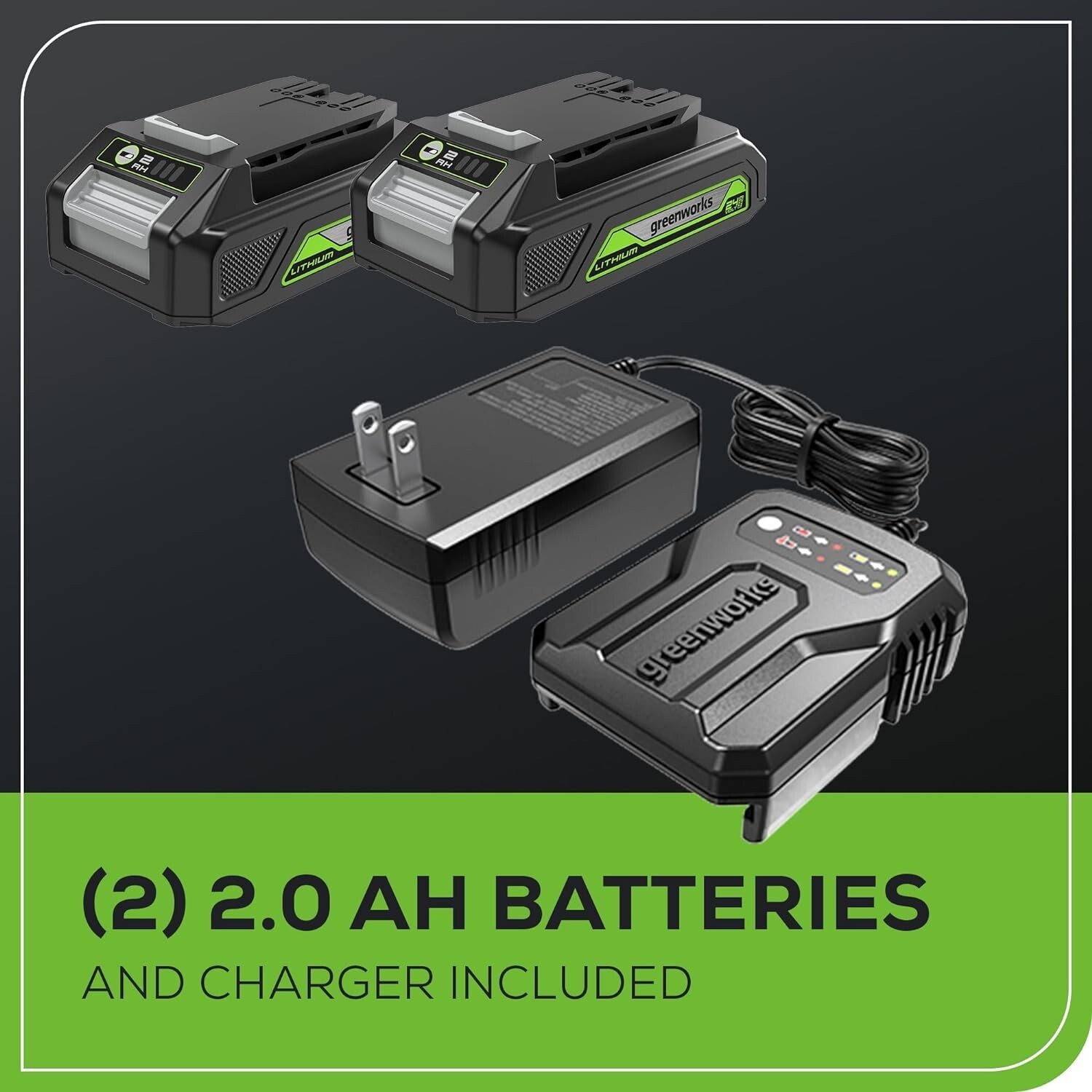 Greenworks 24V Brushless 1/4″ Cordless Impact Driver, (2) 2.0Ah Batteries, Comp