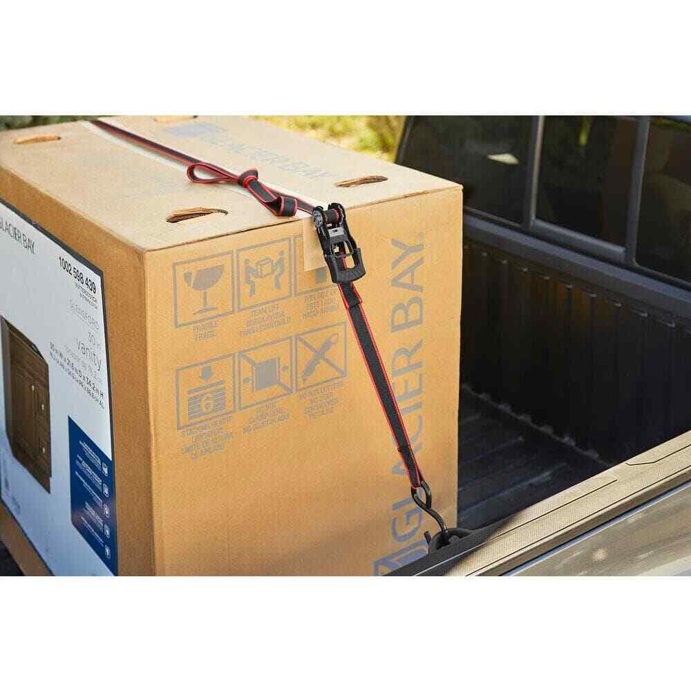 HUSKY RATCHET TIE-DOWN STRAPS 4-PACK 1 in. x 12 ft. Quick Release Hook 1500 lbs.