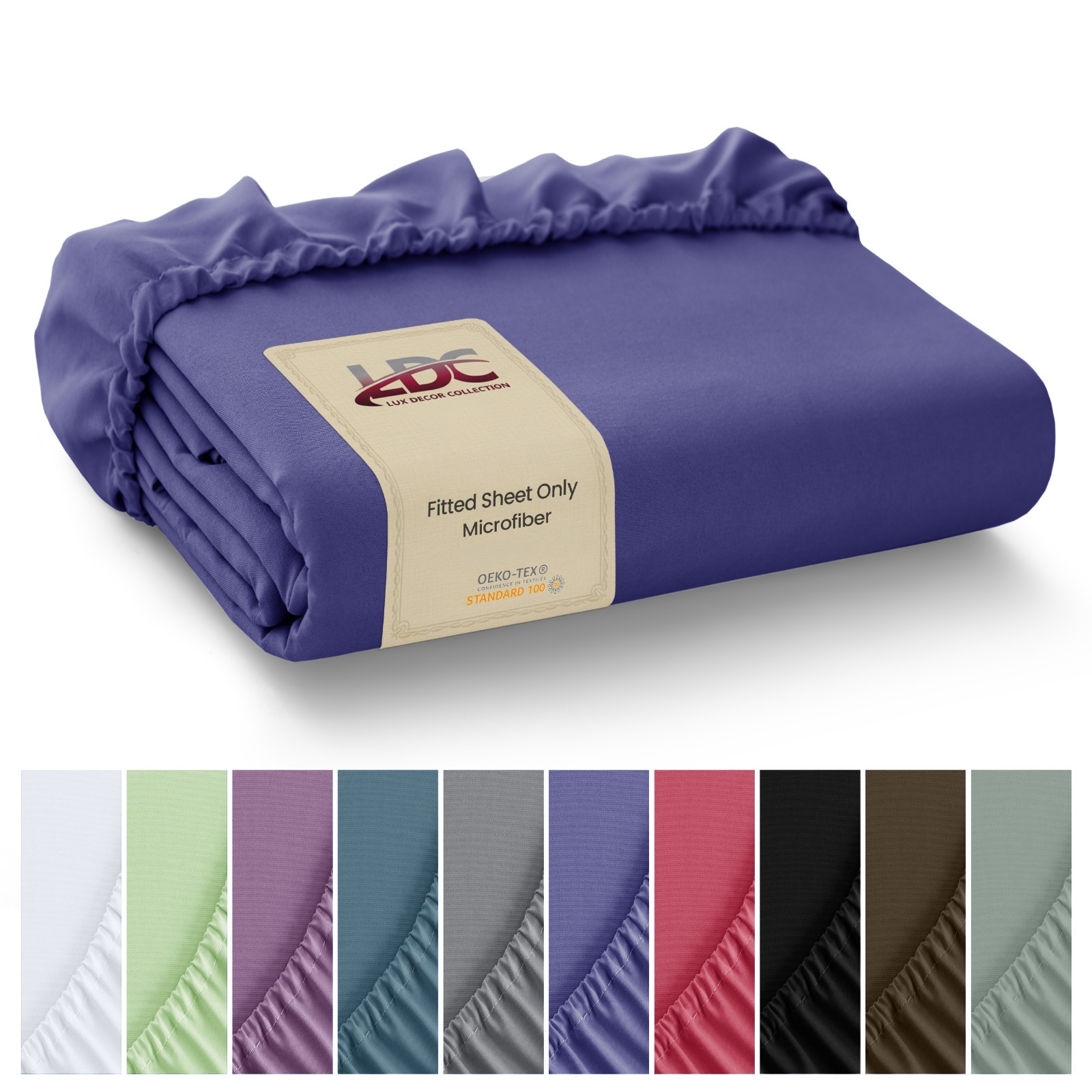 Premium Fitted Sheet Solid Deep Pocket Soft Microfiber Breathable Bottom Sheets