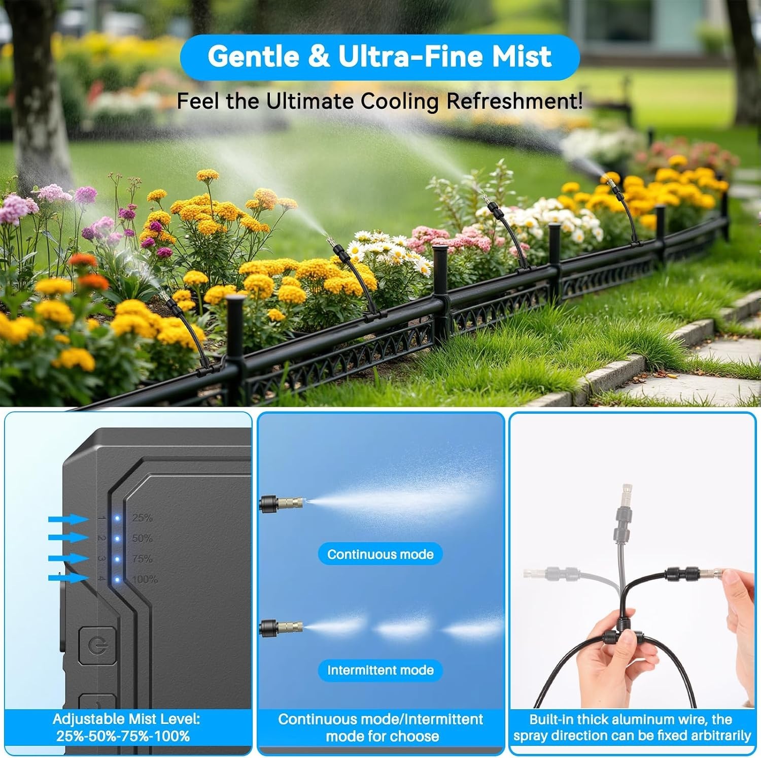 Compact Battery Powered Misting System for Outdoor Cooling