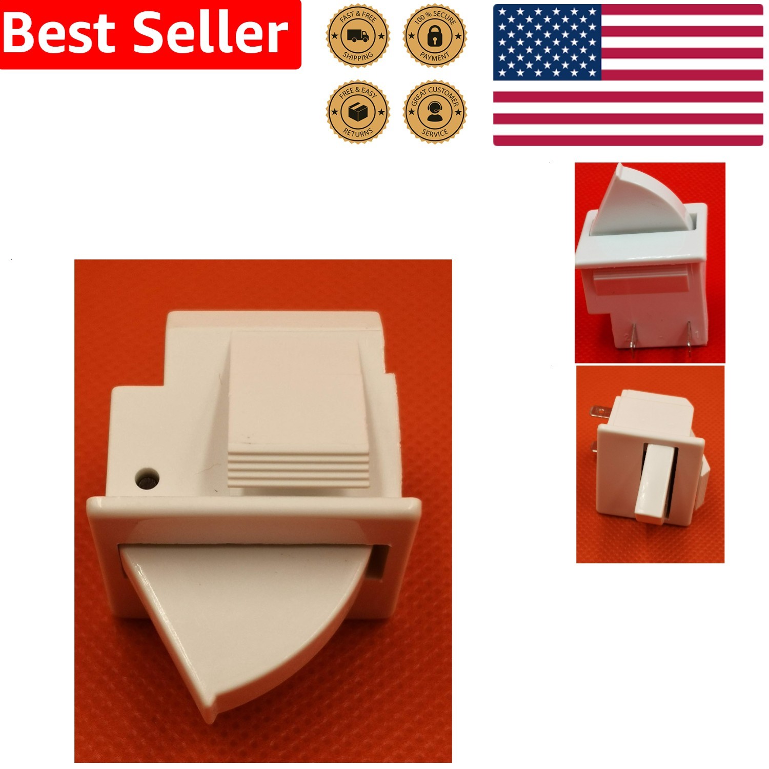 Refrigerator Door Light Switch Actuator Control 2.5 Amps 250 Volts Easy Install