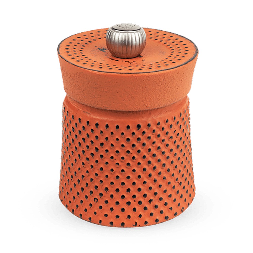 Peugeot BALI FONTE Cast Iron Manual Pepper Mill, 8cm/3 In, Orange