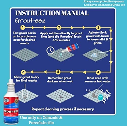 2-in-1 Grout Cleaner & Sealer Bundle – Tile & Grout Brush for Deep Cleaning & Pr