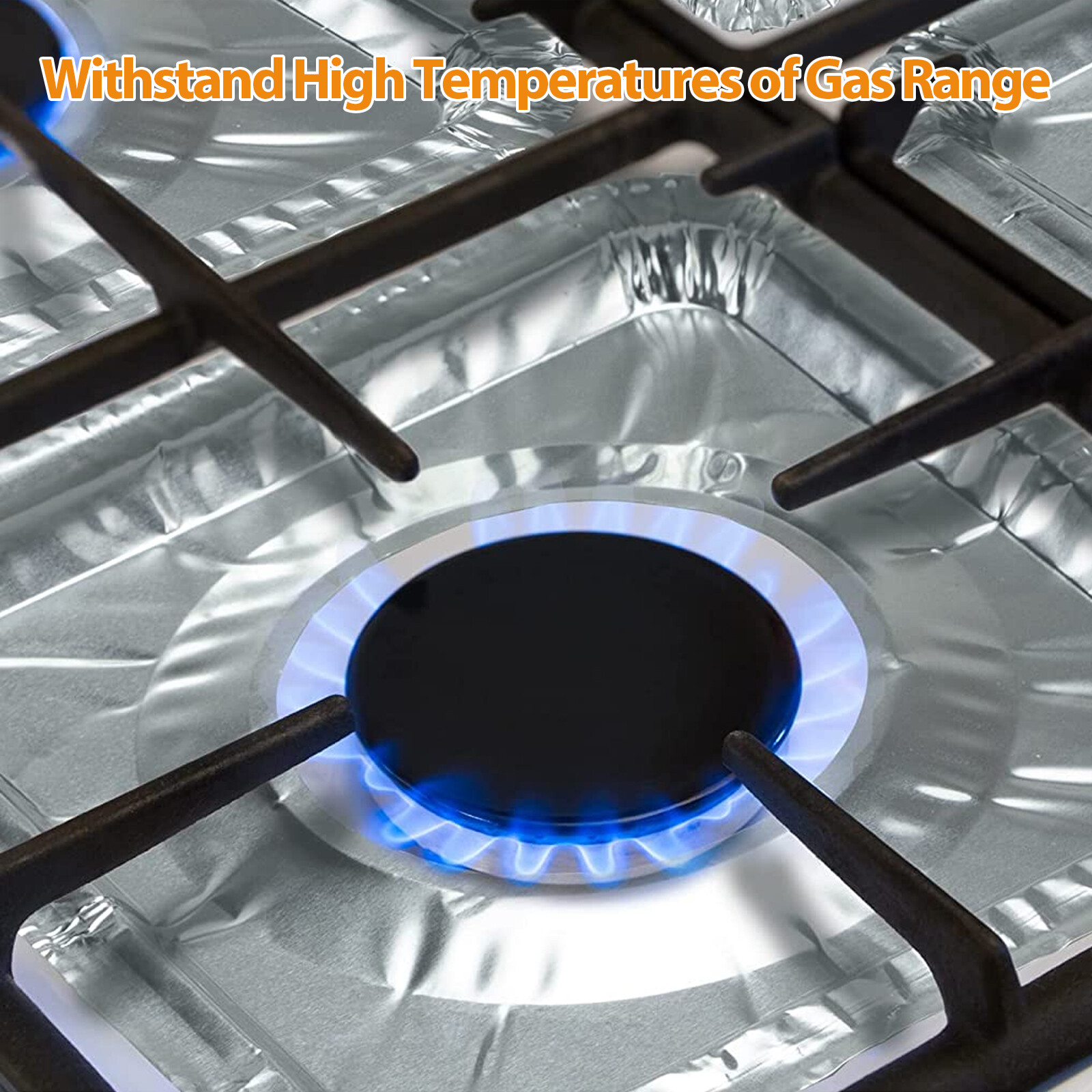 100 Pcs Disposable Aluminum Foil Square Gas Stove Burner Liners Heavy Bib Cover