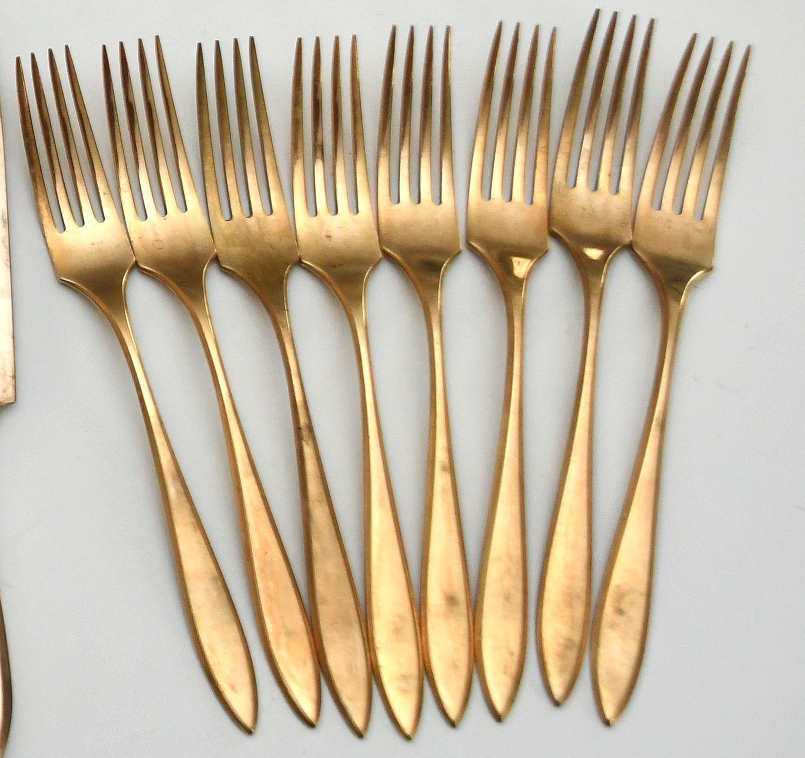 DIRILYTE Dirigold – Gold Toned Finish Regal Flatware Sweden – Set of 45 Pieces