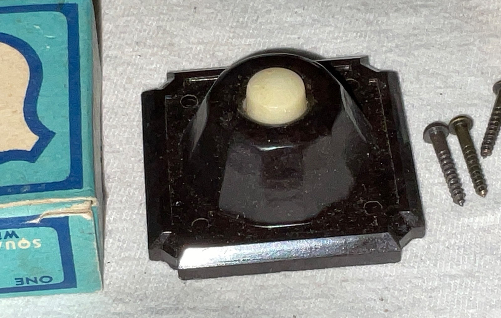 EAGLE No 143 Bakelite Brown Push Button Wired Doorbell New Old Stock ELECTRICAL
