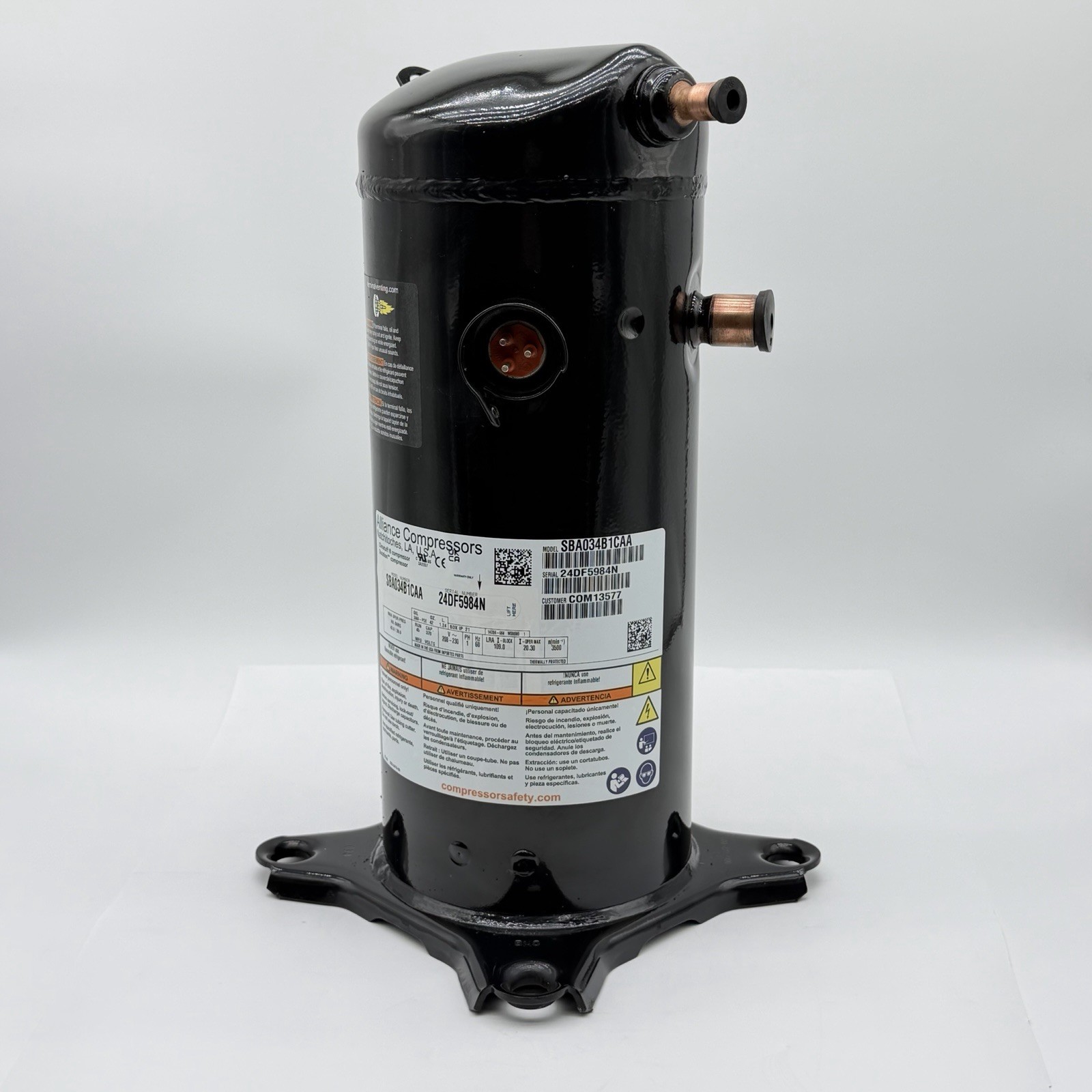 Copeland Alliance ZP34K6E-PFV 3 Ton R410A Replaces ZP34K5E-PFV-130 ZP34K6E-PFV