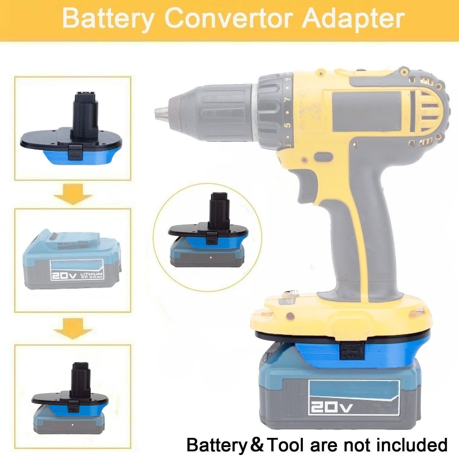 Adapter For Hercules 20V Lithium Battery To For Dewalt 18V Ni-cd Cordless Tools