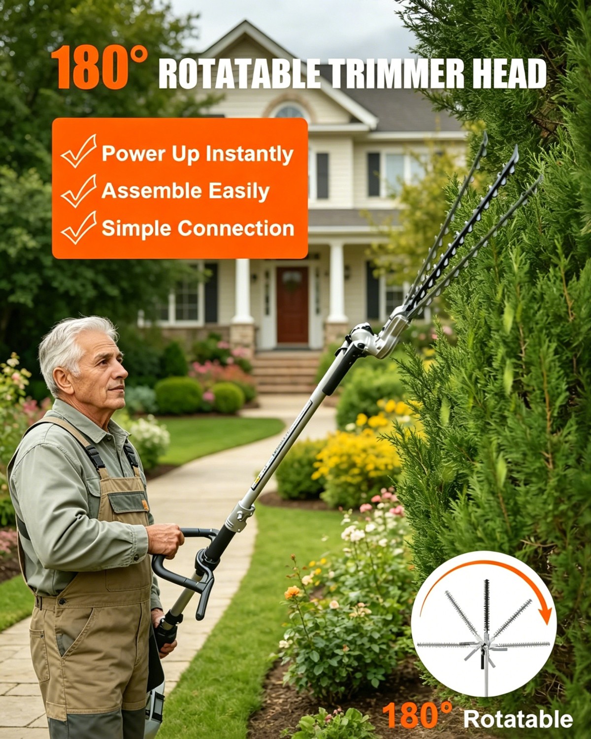 NEOTEC 6-in-1 Multi-Functional Trimming Tools Gas Hedge Trimmer 26CC Weed Eater