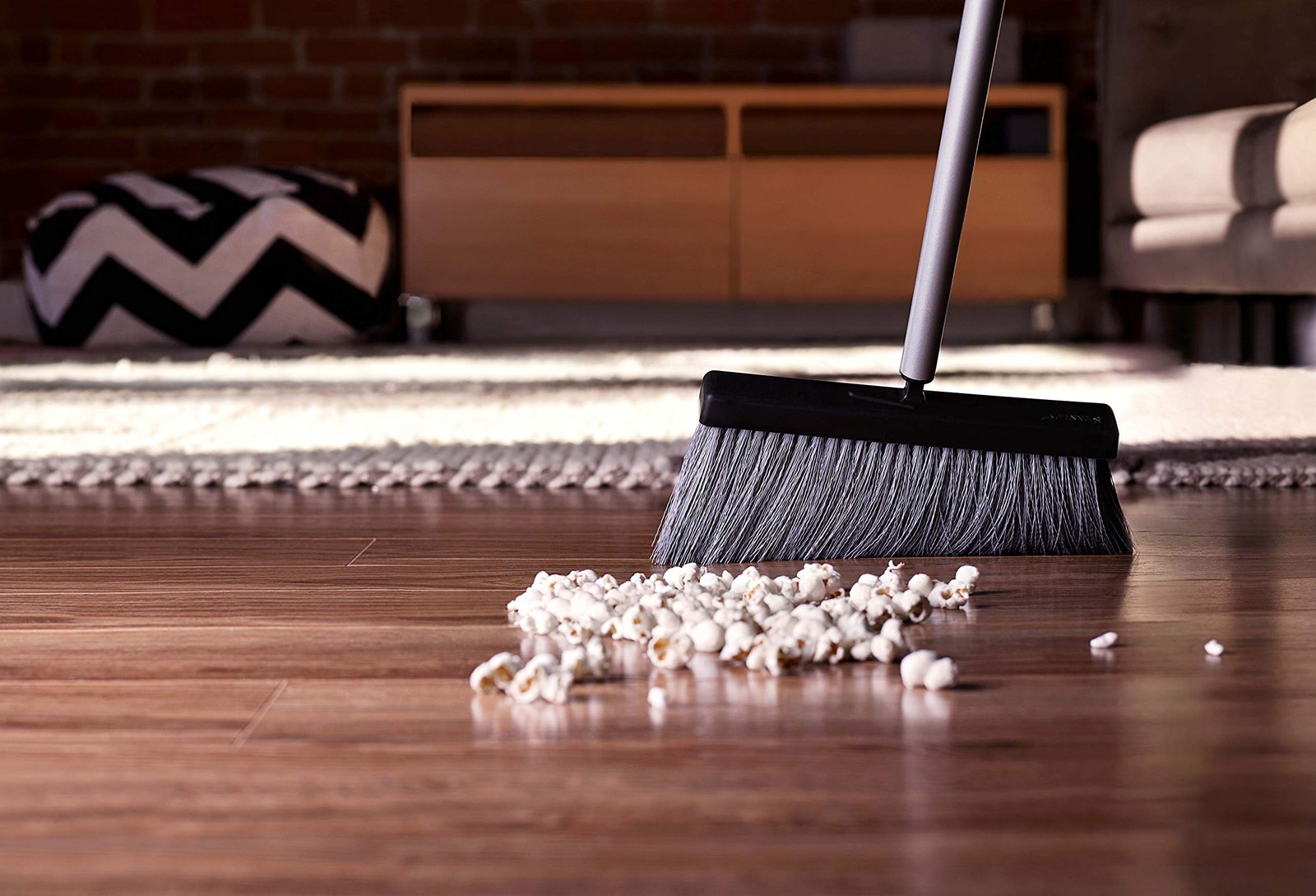 Fuller Brush Black Slender Broom with Clip-On Dustpan