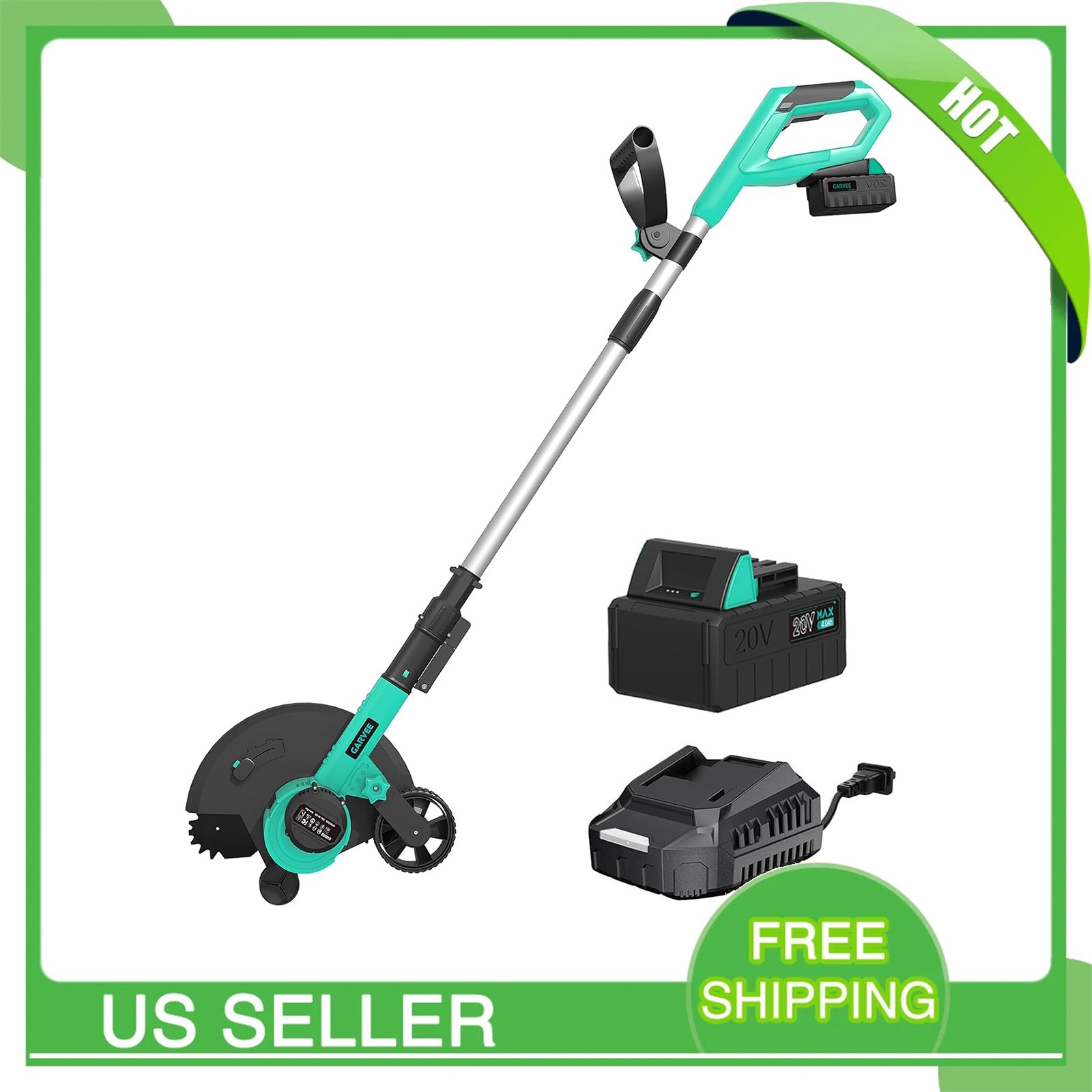 Multipurpose 20V Wireless Lawn Edger and Trimmer Brushless Lawn Edger 9” Blade