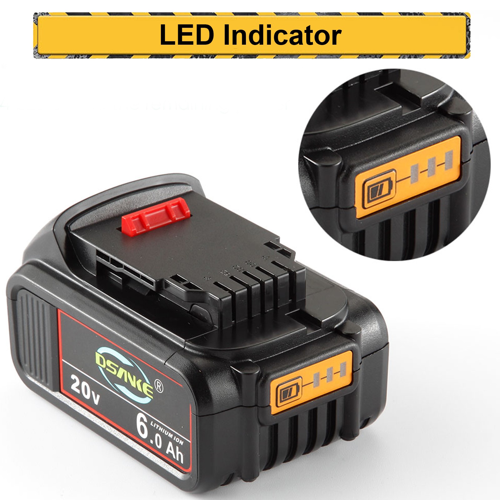 2Pack For DeWalt 20V 20 Volt Max 6.0AH Lithium Ion Battery DCB206 DCB205 DCB204