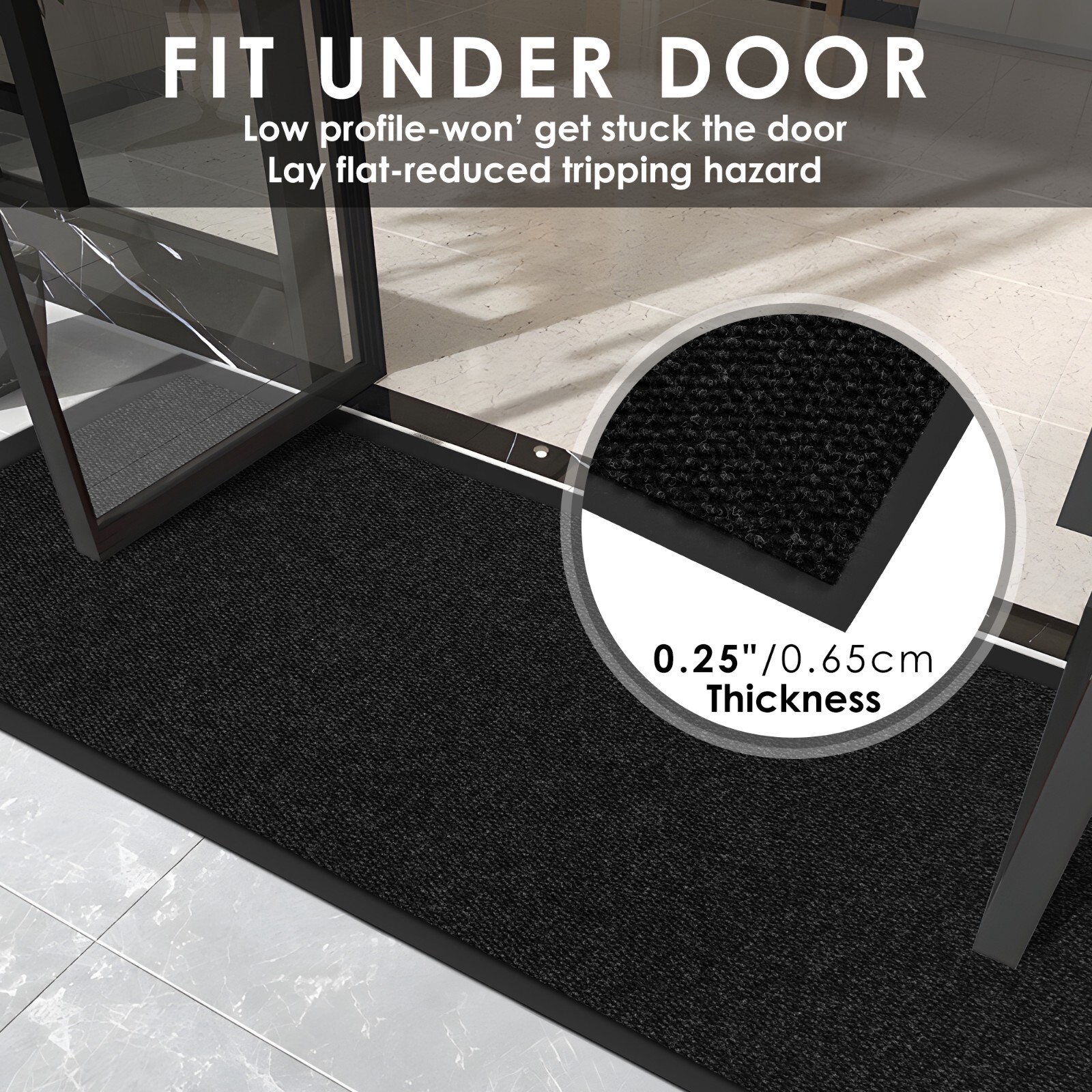 Commercial Entrance Mat Indoor Outdoor Heavy Duty Industrial Floor Mats Black