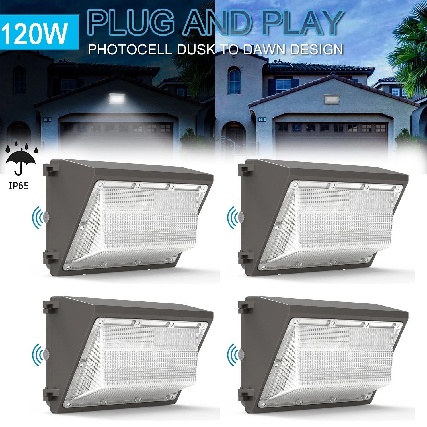 120W Led Wall Pack Light Outdoor Commercial Industrial Security Wall Light 5000K