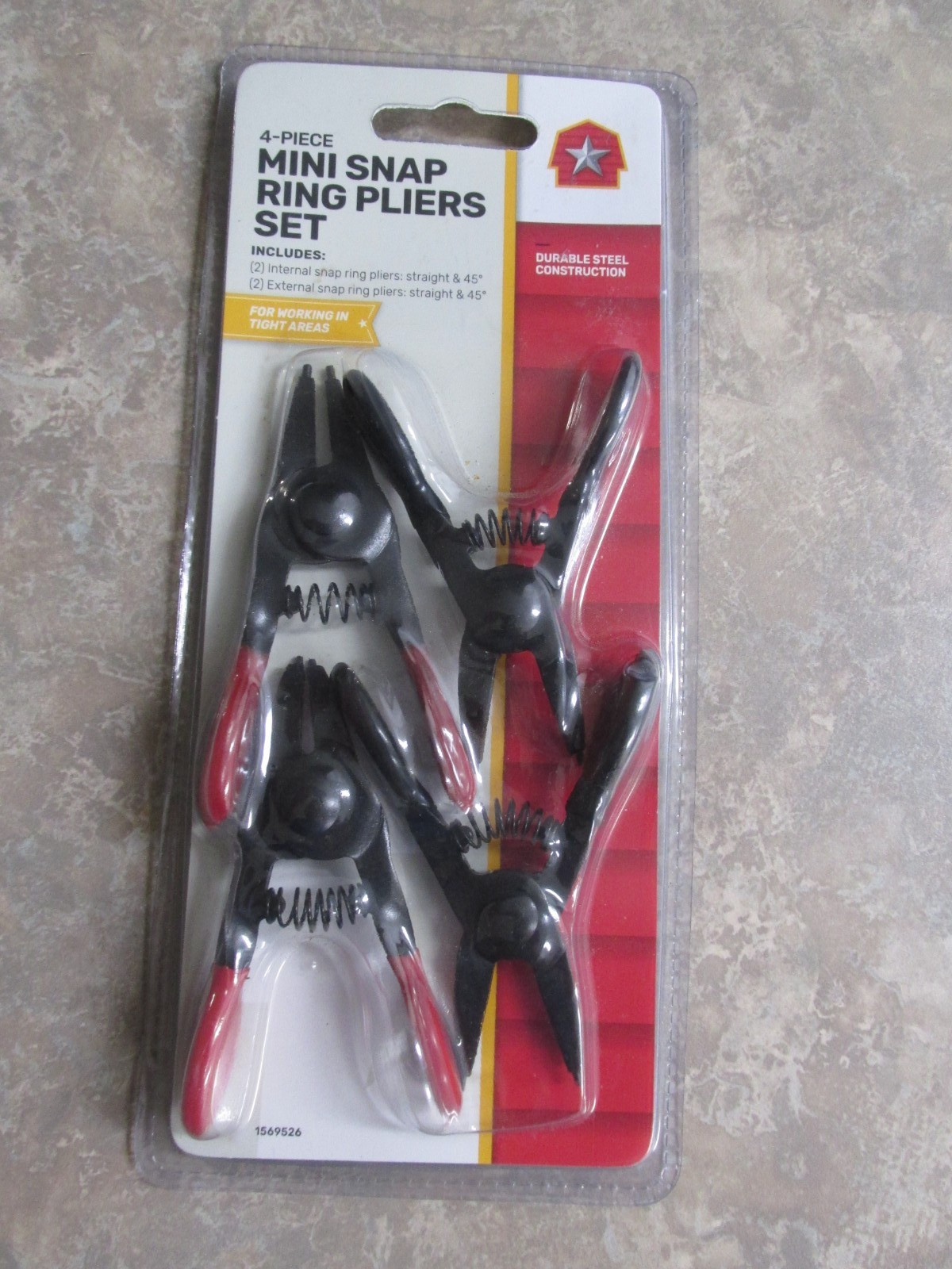 4 Piece Mini Snap Ring Pliers Set by