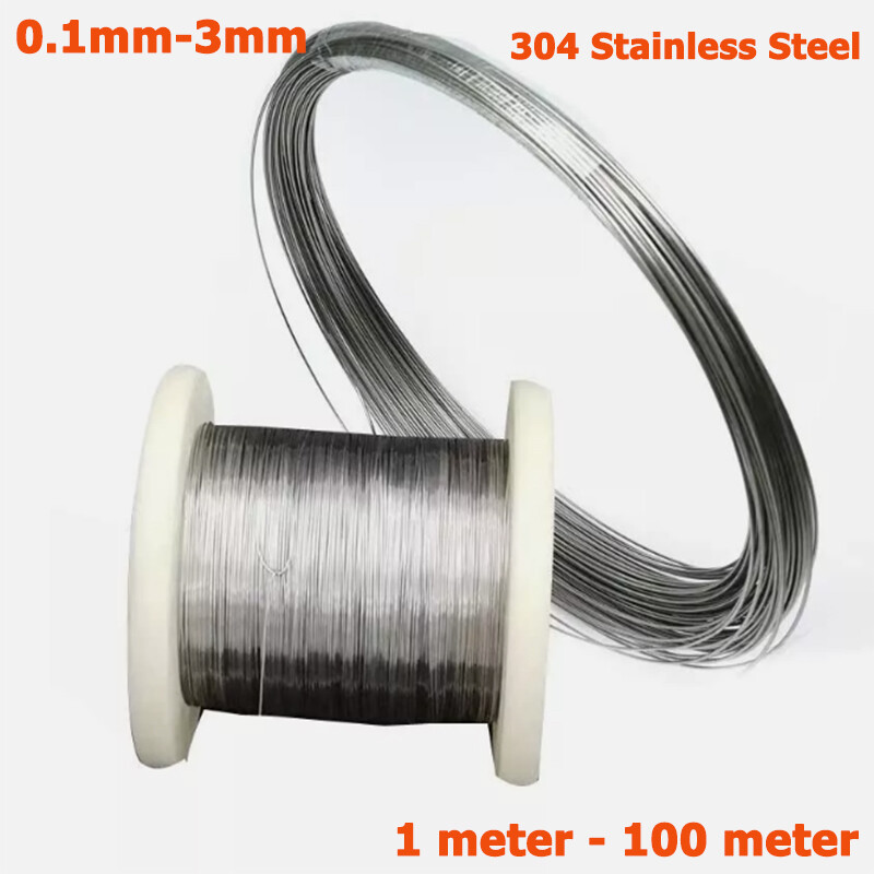 0.1mm-3mm 304 Stainless Steel Wire Soft/Hard Craft Steel Wire Rustproof Durable