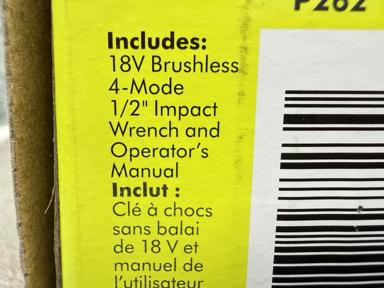 Ryobi P262 ONE+ HP 18V Brushless 4-Mode 1/2 in. Impact Wrench Bare Tool New